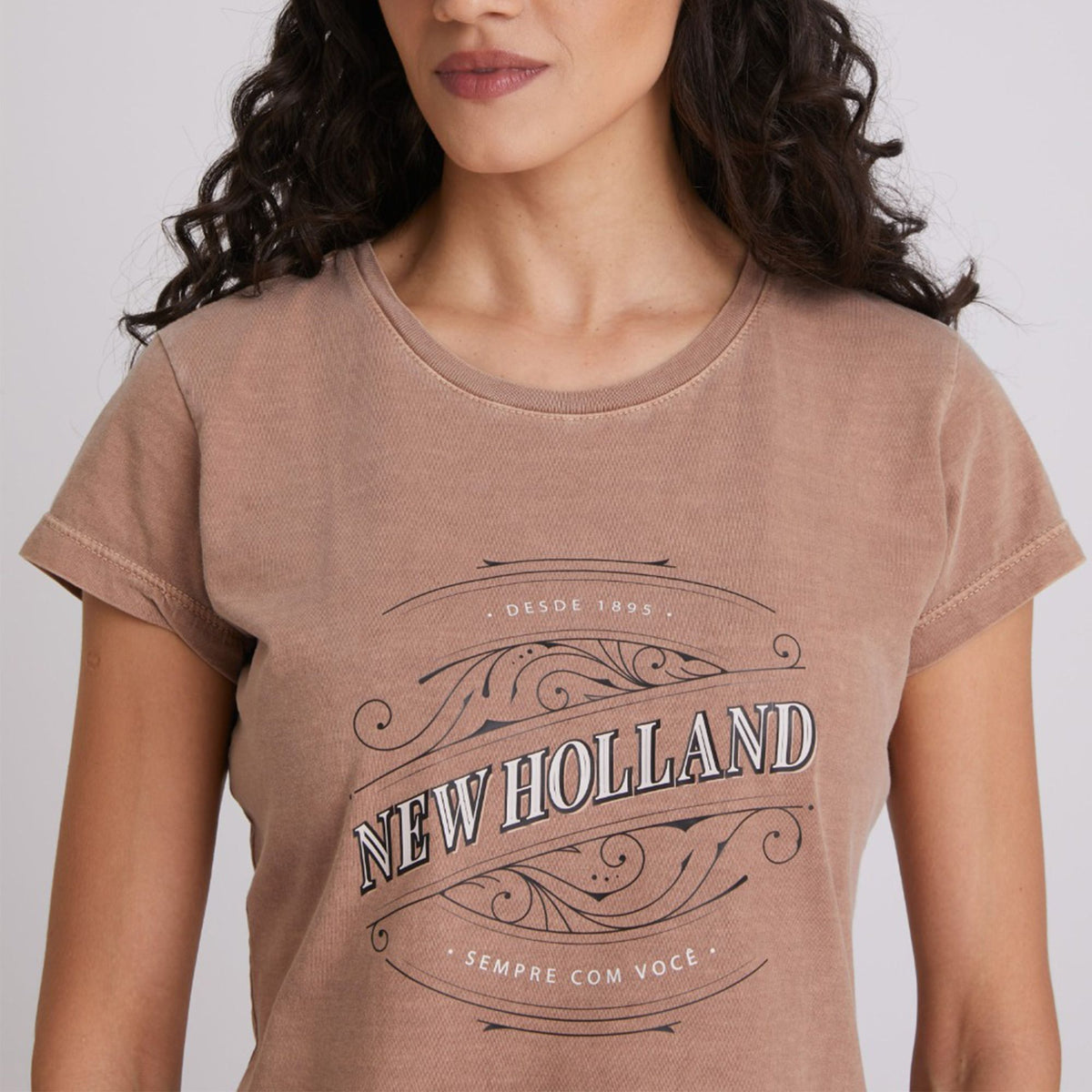 Camiseta Fem Marrom - 18454NH