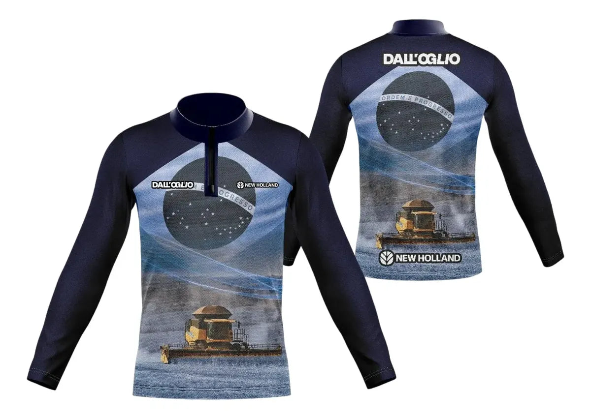 Camiseta infantil/ Juvenil UV Colheitadeira New Holland - UVAMARELA