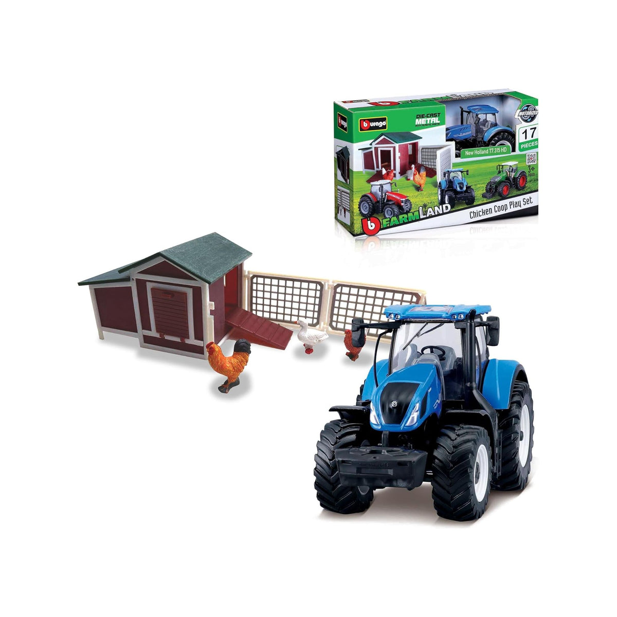Miniatura Trator T7.315 Com Fazenda New Holland - T7315FAZENDA